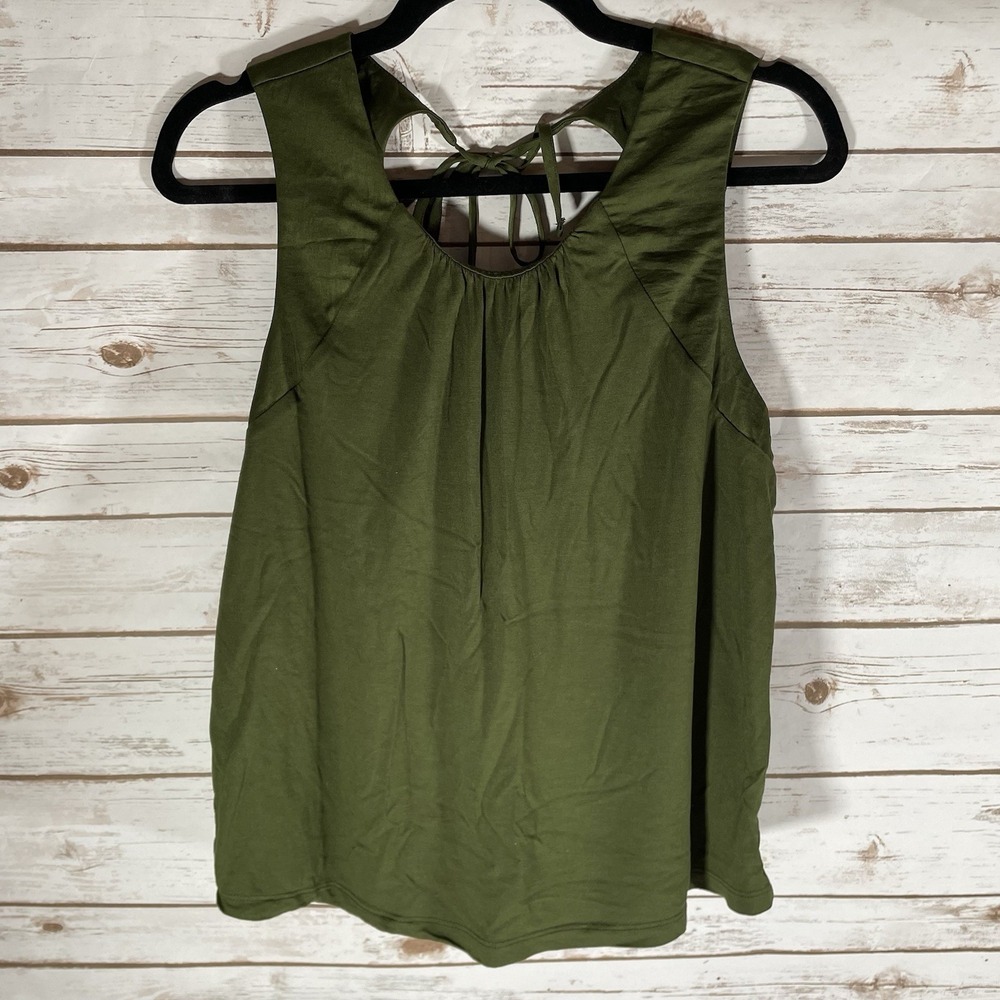 Hunter Green Tank Petite Small Tie Back Embellishment Fairy‎ Grunge Minimalist